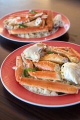 二つ並んだカニピラフ