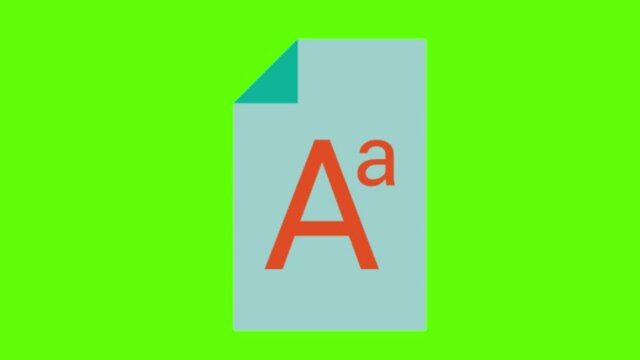 Animated Aa letter icon in the bright green background