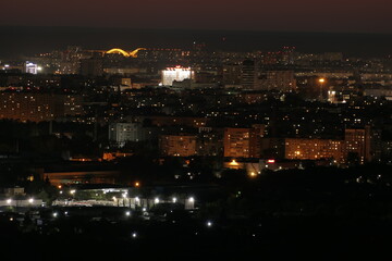 Fototapeta na wymiar Panorama of the night city. Nizhny Novgorod.