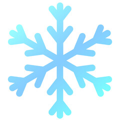 Snowflake Icon graphic. A beautiful blue snowflake with a gradient