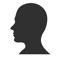 Human head profile black shadow silhouette. vector illustration