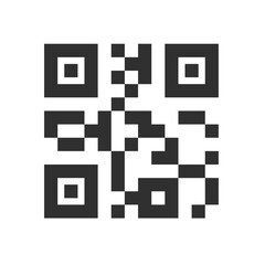 QR Code vector icon. QR code sample for smartphone scanning vector illustration isolated on white background
