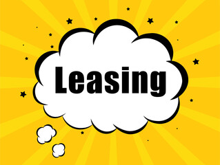 Leasing in yellow bubble background