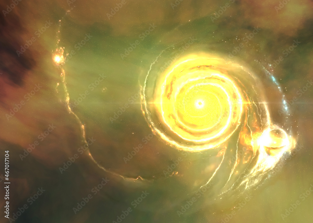 Wall mural black hole somewere in space. science fiction. dramatic space background. elements of this image wer