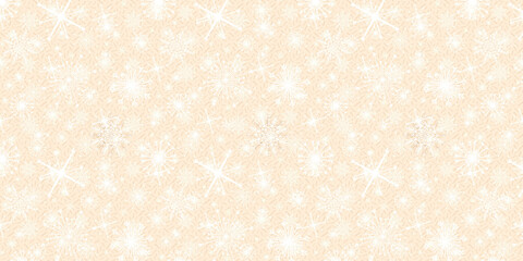 Snowflakes and Squiggles Pattern on Peach Background, Christmas Wallpaper, Xmas Wrapping Pattern Paper 