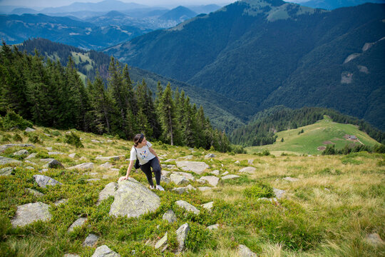 Person In The Romanian Mountains