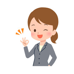 色々なポーズのビジネスウーマンのイラスト