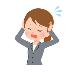 色々なポーズのビジネスウーマンのイラスト