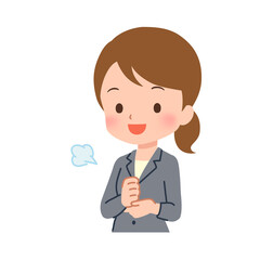 色々なポーズのビジネスウーマンのイラスト