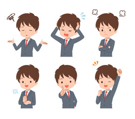 色々なポーズのビジネスマンのイラスト