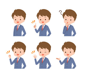 色々なポーズのビジネスマンのイラスト