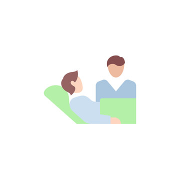 avoid contact with infected and sick people single flat icon isolated on white. outline symbol Prevention contact infection Coronavirus Covid 19 banner. Stop virus spread flat design element