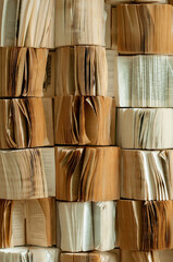 vertical background on the wall in the form of pages from open books
