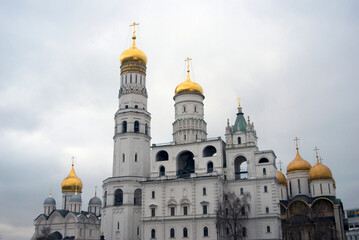Fototapeta na wymiar Moscow Kremlin architecture, acient church 