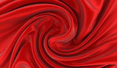 Plakat Red silk background. Waves of red silk full screen. Abstract elegant background for your project.