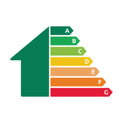Energy Performance Certificate - Illustration of a house with EPC ratings to display energy efficiency