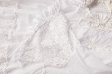 Obraz premium Woman white cotton dress for summer vacation