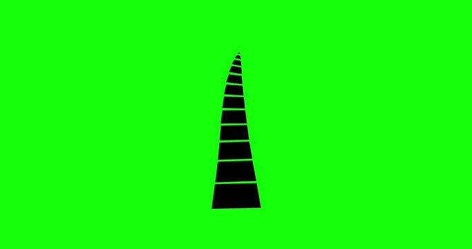 Loader 4K resolution animation. Abstract animal waving its tail isolated on green background.