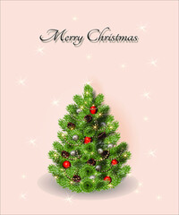 christmas card with christmas tree