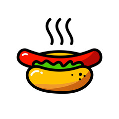 hotdog simple color icon