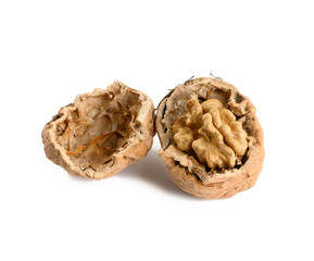 Obraz premium Walnuts isolated on white background