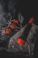 lipstick on black