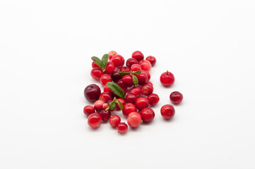red cranberry isolated on white