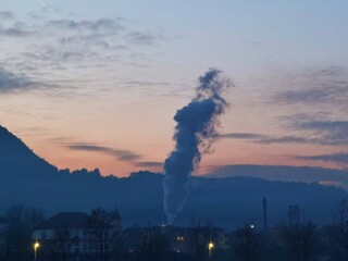 smoke from the chimney