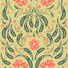 Folk flowers print Floral pattern Ethnic art