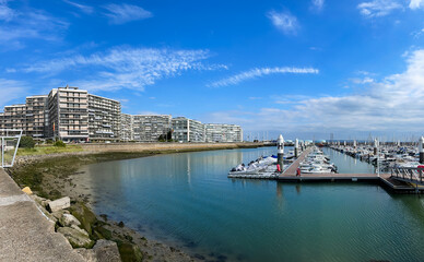 Le Havre, France - August 8, 2021: Cityscape and marina of Le Havre in Normandy.