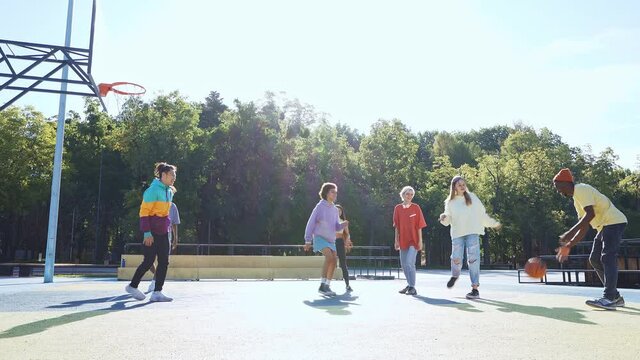 Group of teens having fun outdoor