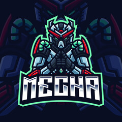 Mecha Robot Mascot Gaming Logo Template