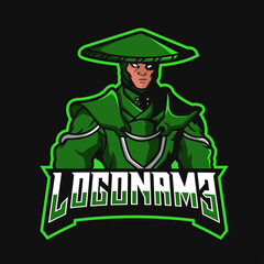 ninja farmer mascot logo illustration