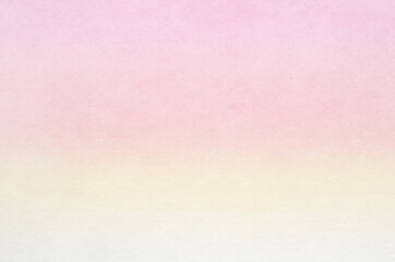 Plain washi paper background dyed in modern colors. Japanese paper texture with pink and yellow...
