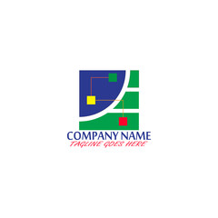 Corporate business fintech logo abstract design template