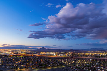 High angle night view of Henderson Cityscape