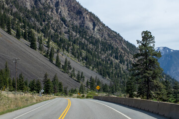 mountain pass on Crowsnest Highway, British Columbia