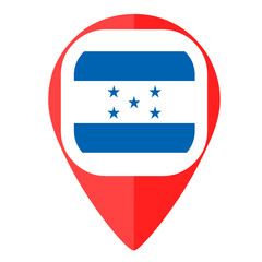 Obraz premium Honduras flag pin marker pointer map