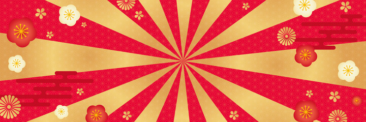 和柄集中線　背景イラスト