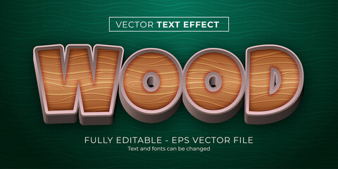 Editable text effect - wood carving style