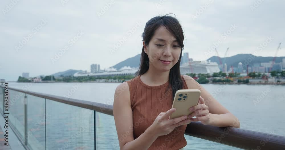 Canvas Prints woman use smart phone at outdoor