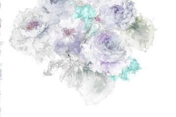 Beautiful abstract rose flower bouquet illustration
