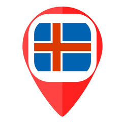 Iceland flag pin marker pointer map