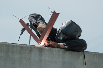 The welder is engaged in welding works.