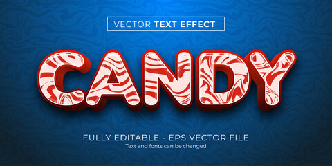 Editable text effect candy style