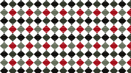 Green and red rhombuses seamless geometric pattern,  gift wrapping