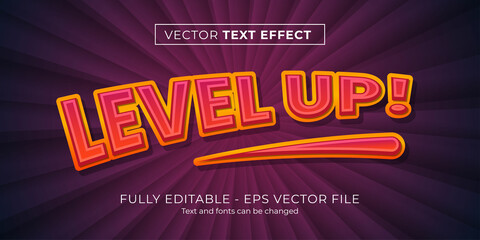 Editable text effect level up style