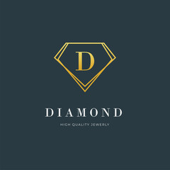 Letter D for Diamond high quality jewelry logo