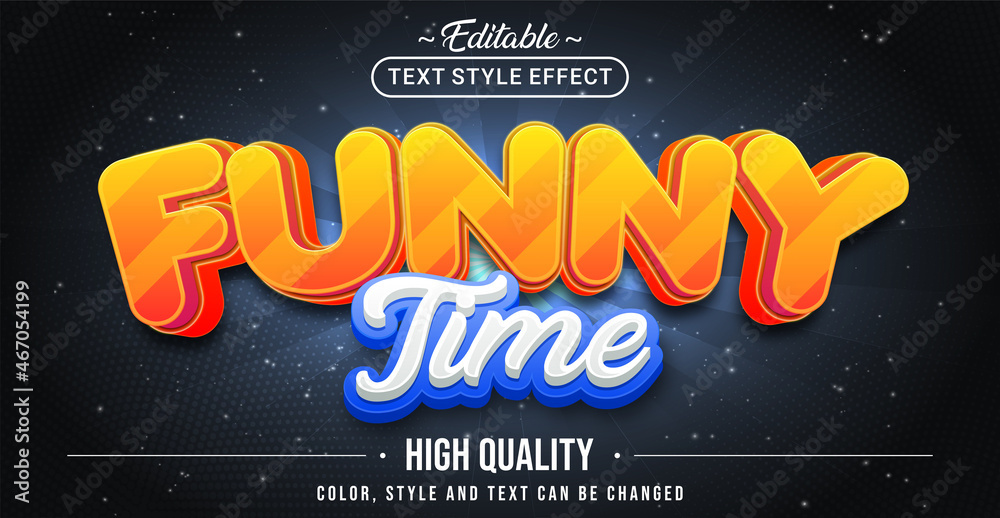 Poster Editable text style effect - Funny Time text style theme.