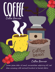 background leaflet coffee poster banner design 01